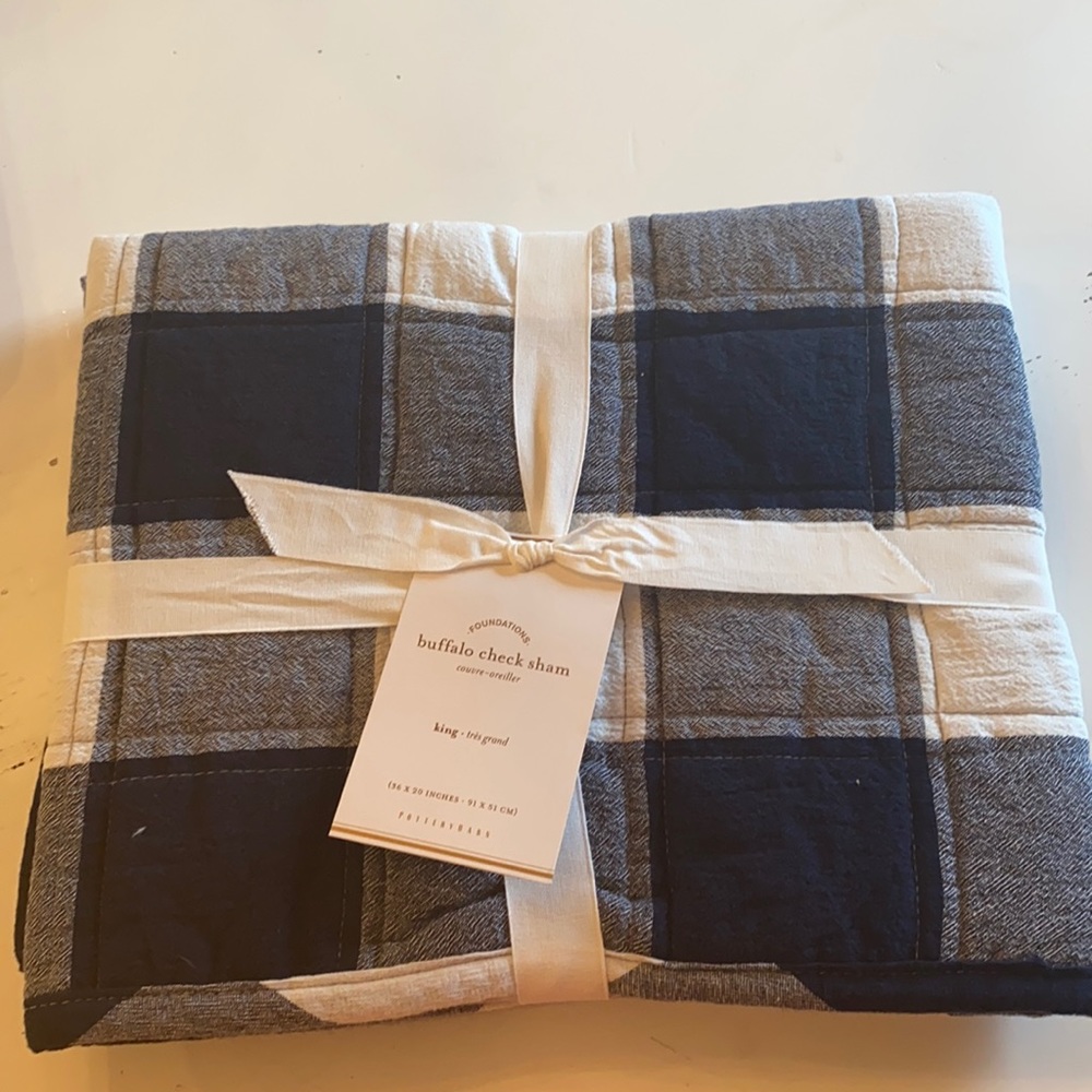 Pottery barn king size Sham color is Midnight(dark navy almost black)